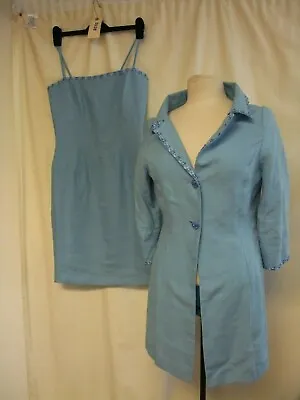 £60.21 • Buy Ladies Vintage Strap Dress Suit, Renato Nucci, EU 40, Baby Blue Linen 2220