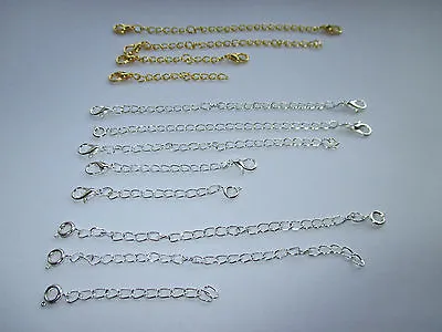 UK Gold Silver Extension Link Curb Necklace Pendant Jewellery Extender Chain • £3.49