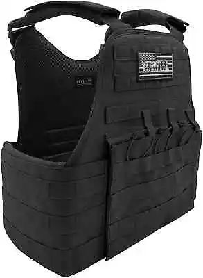 Padded Plate Carrier Vest W/ MOLLE Web Pouches Adjustable EDC Chest Rig - AYIN • $59.95