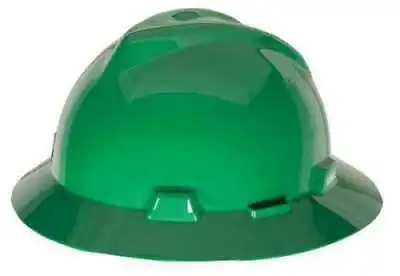 MSA 475370 V-Gard  Hard Hat Full Brim Green Fastrac Ratchet Suspension  • $17.04