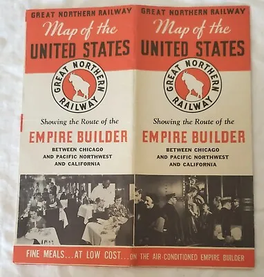 $12.50 • Buy 1938 Great Northern Railway Railroad Map Brochure Train Guide Empire Builder