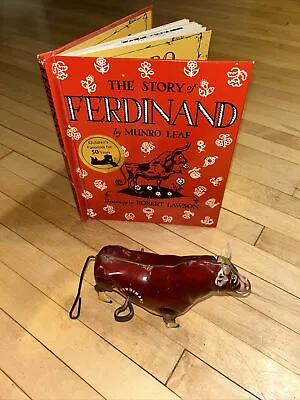 Vintage 1938 MAR Toys Tin Litho Walt Disney FERDINAND The Bull Wind Up & Book • $124.99