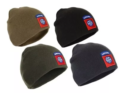 82nd Airborne Beanie Hat - 100% Knitted Acrylic Embroidered Insignia • £10.25