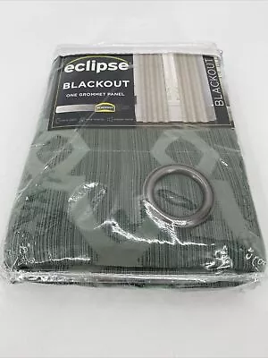 Eclipse Single Curtain Panel Blackout 40  X 63  Grommet Hazel Geo Celadon NEW • $12.50