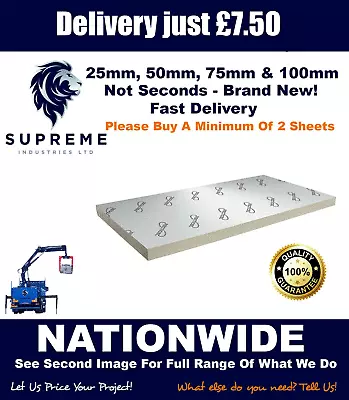 Celotex / Kingspan PIR Insulation 2400x1200 Sheet-Delivery Just £7.50 Nationwide • £58.85