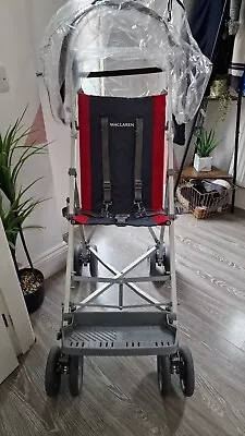 Maclaren Major Elite Pushchair Red/Grey + Extras - Autism Special Needs Buggy UK • £299.85