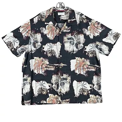 Caribbean Hawaiian Camp Shirt Men’s XL Silk Short Sleeve Button Pocket Floral • $19.88