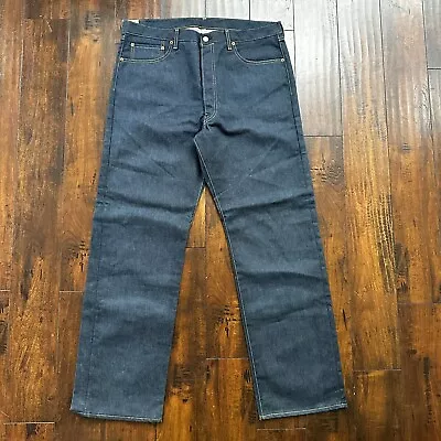 VTG Deadstock SAMPLE 90s Levis 501 Button Fly 38x32 USA Jeans Straight LVC 555 • $220