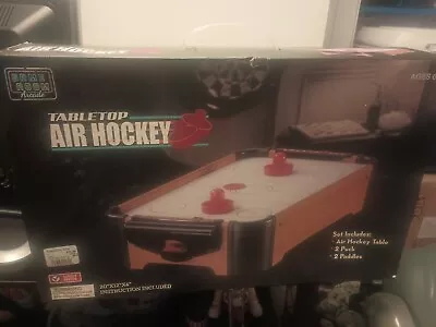 Mini Table Top Air Hockey Game New In Box AA Battery Operated Family Fun Game • $15