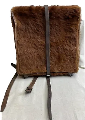 Vintage WWII  Swiss Army Horse Hair Leather Backpack/Rucksack Military • $179.99