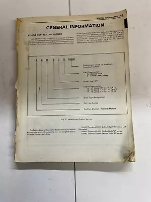 1977 Cadillac Chassis Service Manual • $20