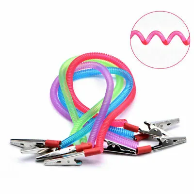$1.18 • Buy Dental Plastic Scarf Bib Clip Cord Napkin Holders Spring Rope 4 Color To Choose