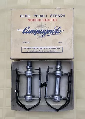  Nice Campagnolo Quill Record Strada Superleggeri Pedals Black Cages Alloy 1037a • $125