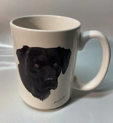 Vintage Black Labrador Retriever LAB Dean Jacobus Art Coffee Mug RARE MINTY • $16.19