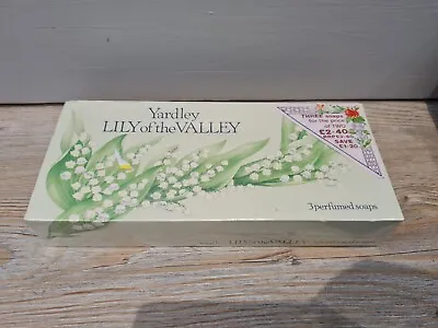 YARDLEY LUXURY SOAP X 3 LILY OF THE VALLEY FRAGRANCE 3 BARS 75G EACH Sealed Box • £13.99