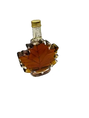 New Maple Leaf Shaped Glass Bottle Empty 40 Pc Embossed W/ Lid 8 OZ. • $138