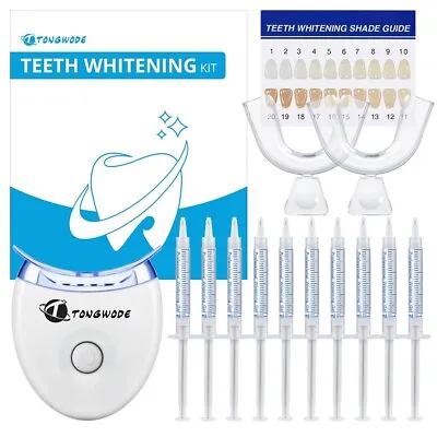 $14.99 • Buy Teeth Whitening Kit 10 Gel Pack White Kit LED Tooth Whitener Bleaching Peroxide 