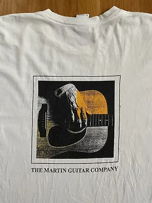 VINTAGE 90s CF MARTIN GUITAR COMPANY PROMO T SHIRT DOUBLE SIDED ROCK XL THRASHED • $10