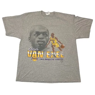 Vintage 90s Nick Van Exel Shirt LA Lakers NBA Basketball Nutmeg Size XL USA Made • $299.95