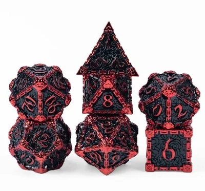 $37.99 • Buy Blood Daggers Metal Dice 7 Piece Set W/ Case. D&D DND Pathfinder TTRPG