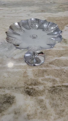$3 • Buy Vintage Farber Bros Krome-Kraft Pedestal Dish New York Made In USA