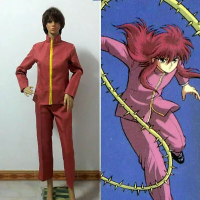 Anime YuYu Hakusho Kurama Shuichi Minamino Cosplay Costume Red Uniform@ • $46.80