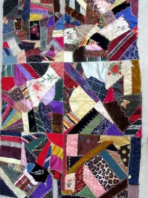 Vintage Japan 1954 Crazy Quilt Hand Sewn 4 Extra Pieces To Be Finished • $85