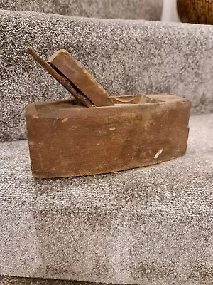 Vintage Intermediate Wood Plane - Steel Base Coffin Shape. • $21.15