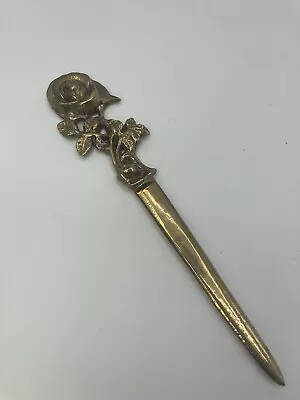 Vintage Liardes Ltd India Solid Brass Rose Letter Opener 7  • $17