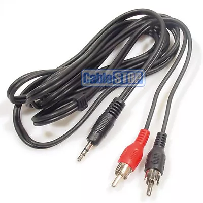 3m Stereo Mini Headphone 3.5 Mm Jack Plug To TWIN 2 RCA PHONO Audio Cable Lead • £2.95