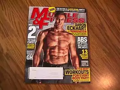 2014 Muscle & Fitness Magazine Aaron Eckhart  Is Frankenstein • $12.99