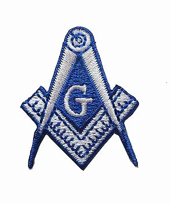 #5091 MASONIC BIKER PATCH EMBROIDERED IRON ON Mason Freemason SQUARE COMPASS  • $2.99