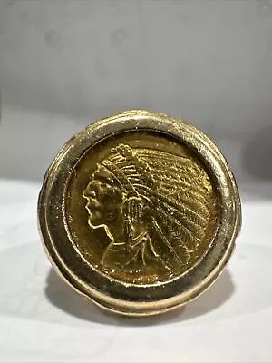 GENUINE INDIAN HEAD 2 1/2 DOLLAR GOLD COIN - 14K Mens RING • $1799