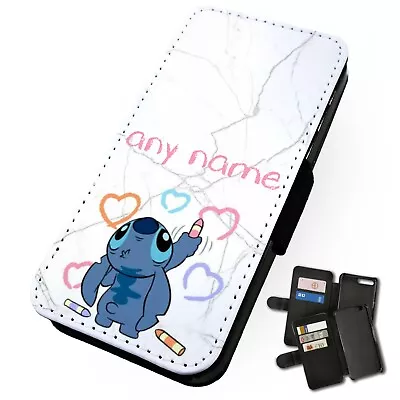 £9.75 • Buy Printed Faux Leather Flip Phone Case For IPhone - Personalised Stitch Crayon