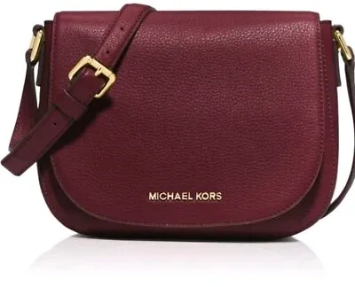 Michael Kors Bedford Medium Leather Flap Shoulder/Crossbody Bag Merlot • $139.99