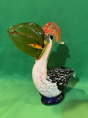 Vintage Murano Glass Pelican With Fish In Mouth Paper Weight In Perfect Cond BX4 • $14.85
