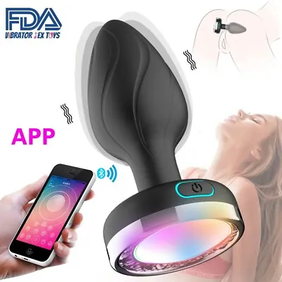 Anal Butt Plug LED Light Up Dildo Vibrator G-spot Massager Sex Toys For Women • $16.99