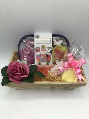 Hamper Basket Gift Shower & Hand Cream Body Lotion Handmade Soap Mothers Day • £26.50