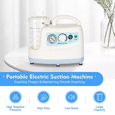 Sputum Mucus Aspirator Machine Portable Phlegm Suction Unit Medical Vacuum Pump • $168