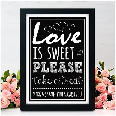 PERSONALISED Love Is Sweet Candy Bar Sweetie Buffet Sweet Table Wedding Signs  • £4.95