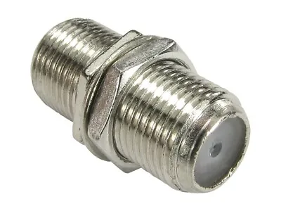 F Type Female To Female Connector Screw Coupler Satellite Coaxial Joiner Nickel • £4.02