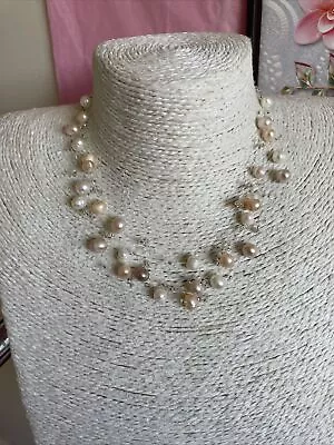 River Pearl Multi Strand Illusion Collar Necklace  • £3.99