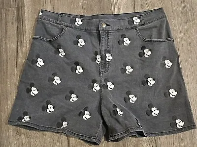 Mickey Mouse Denim Shorts For Adults By Cakeworthy Disney100 Size 40 Mens Womens • $34.99
