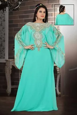 Dubai Kaftan Long Gown Moroccan Style Abaya Farasha Women Dress Maxi K197 • $62