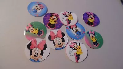 Pre Cut One Inch Bottle Cap Images MINNIE MOUSE WITH BOW  Free Shipping • $2.40