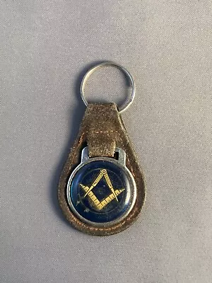 Vintage Leather Masonic Key Chain • $9.98