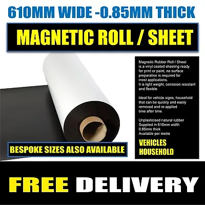 Highest Vehicle Grade MAGNETIC SIGN VINYL SHEET / ROLL 600MM Width • £85.99