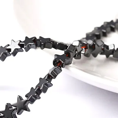 Black Non-Magnetic Synthetic Hematite Beads Christmas Star Beads Spacer 6x2mm • $5.29