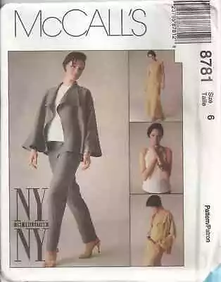 Mccalls 8781 Misses' Size 6 Ny-ny Jacket Top Pants Skirt Sewing Pattern Vtg • $4.99