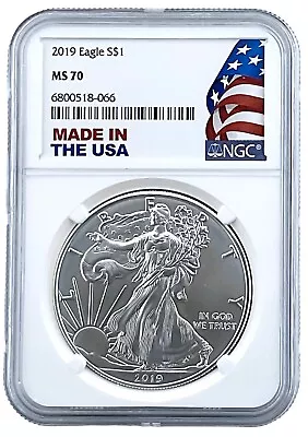 2019 1oz Silver American Eagle NGC MS70 - Made In The USA Holder • $57